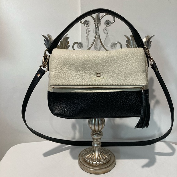 kate spade Bags Kate Spade Black And White Flap Tassel Crossbody